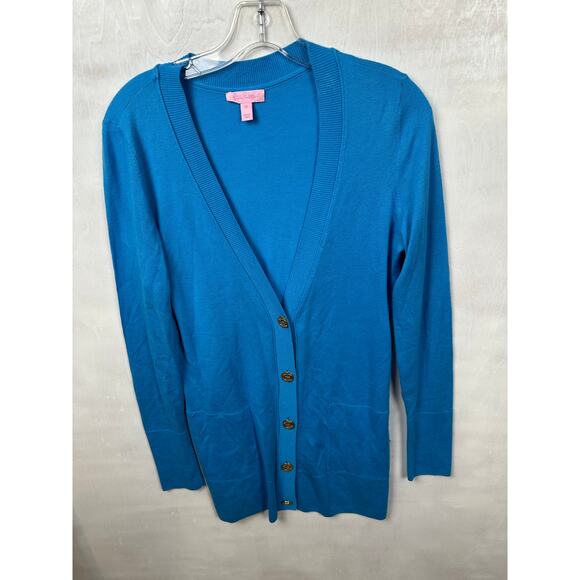 Lilly Pulitzer Blue Cardigan Sweater - Picture 1 of 9